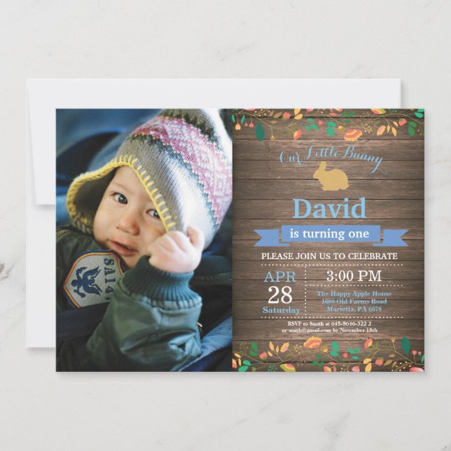 Convites Bunny Birthday Girl Easter Egg 1rua Primeiro Anive (Frente)