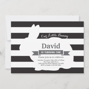 Convites Bunny Birthday Páscoa Ovo 1 rua Primeiro Aniversár