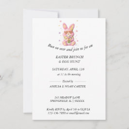 Convites Bunny Embroidered Easter BRUNCH & HUNT
