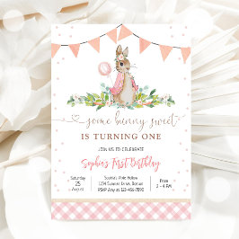 Convites Bunny First Birthday Invitation