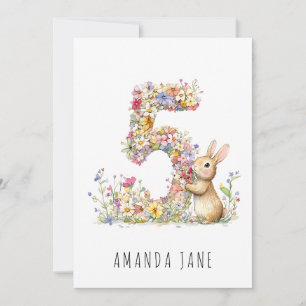 Convites Bunny Floral 5 Birthday