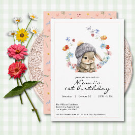 Convites Bunny Garden First Birthday Invitation