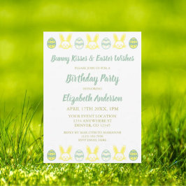 Convites Bunny Kisses e Páscoa desejam o aniversário