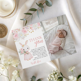 Convites Bunny Photo Birthday Thank You Card