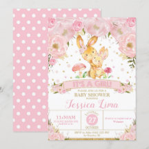 Bunny Rabbit Floral Chá de fraldas Invocação Rapar
