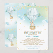 Bunny Rabbit Hot Air Balloon Chá de fraldas por Ma