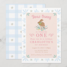 Convites Bunny Sweet Blue Kid Primeira Festa de primeiro an