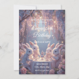Convites Bunny Tea Party Birthday Invitation – Dreamy Fairy