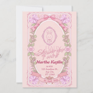 Convites Bunny Twin Baby Shower Invitation