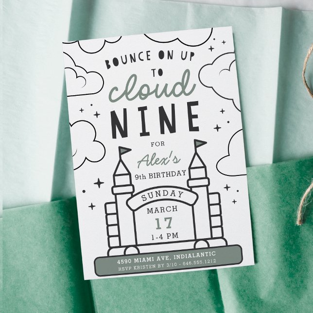 Convites Bunt House Kids 9ª Festa de aniversário (Criador carregado)