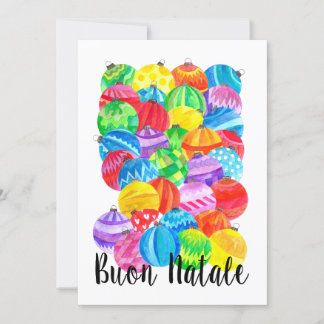 Convites Buon Natale, bolhas de Natal italianas, aquarela