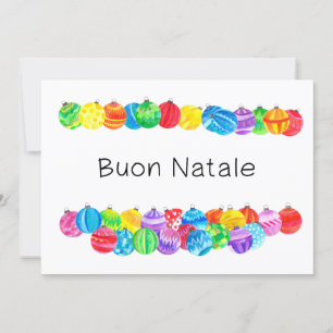Convites Buon Natale, bolhas de Natal italianas, aquarela