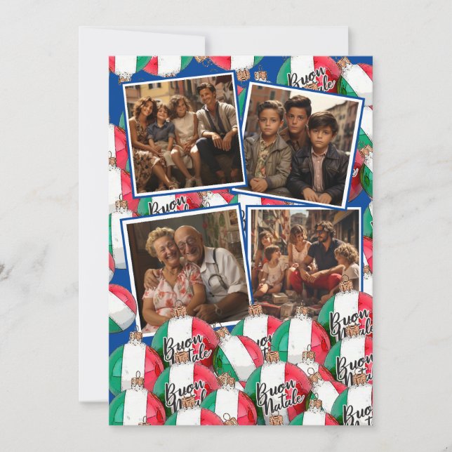 Convites Buon Natale Saudação Real Azul (Frente)