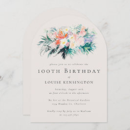 Convites Buquê 100º Aniversário das Flores Elegantes Modern