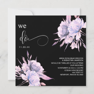 Convites *~* Buquê Blush AR15 cor-de-rosa QR RSVP WEDDING