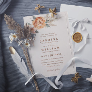 Convites Buquê Boêmio Rústico Elegante Casamento Moderno