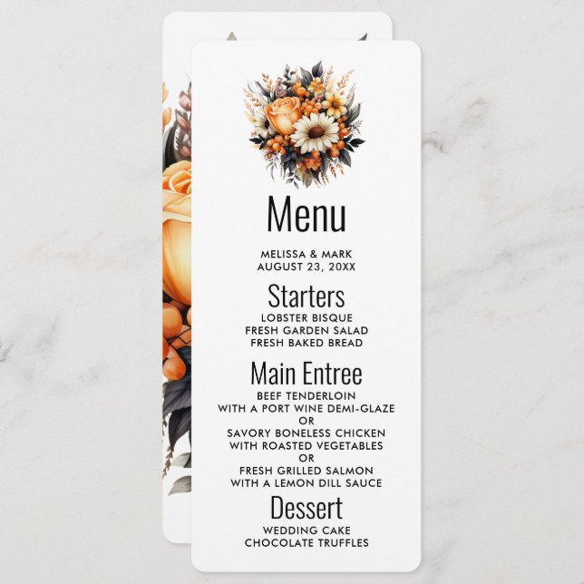 Convites Buquê da Cinza amarela laranja (Frente/Verso)