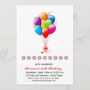 Convites Buquê de Balões, Aniversário