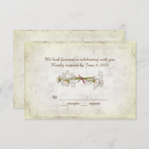 Convites Buquê de casamento da RSVP com pérolas