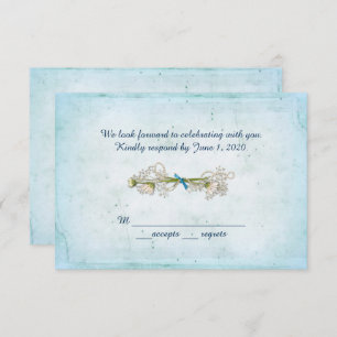 Convites Buquê de casamento da RSVP com pérolas