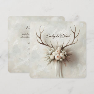 Convites Buquê de Casamento e Deer Antlers