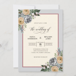 Convites Buquê de Champanhe de Aço Eucalipto Casamento