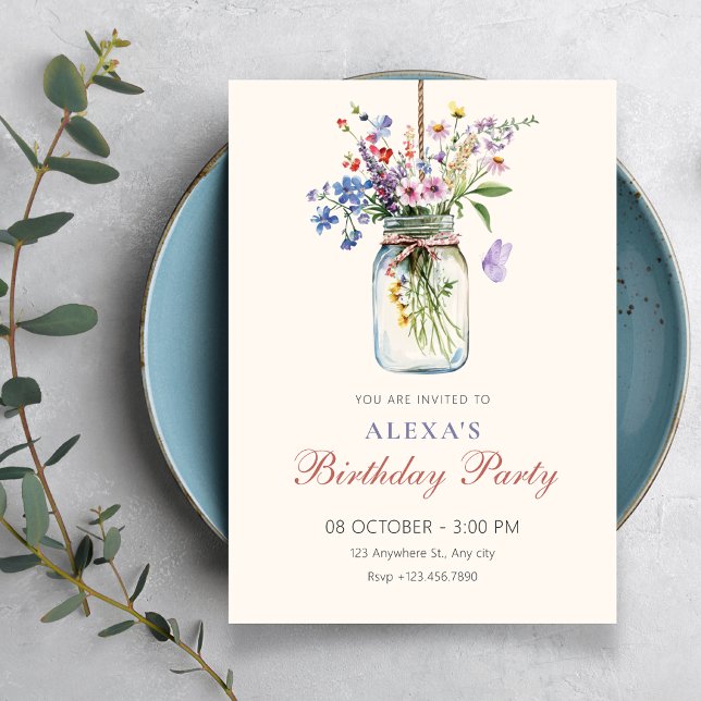 Convites Buquê de flores de aniversário (Criador carregado)