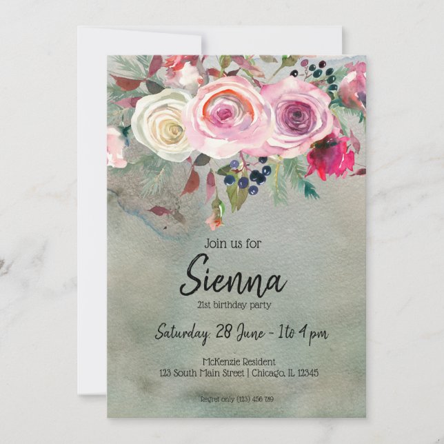 Convites Buquê de flores para todas as ocasiões (Frente)