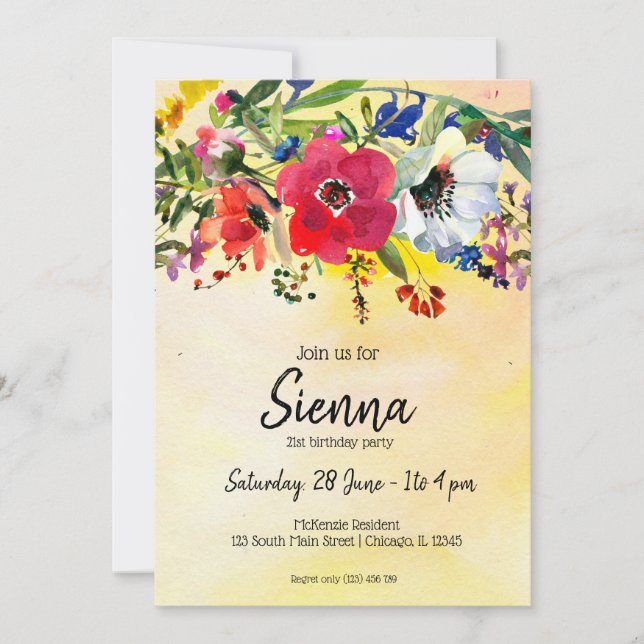 Convites Buquê de flores para todas as ocasiões (Frente)