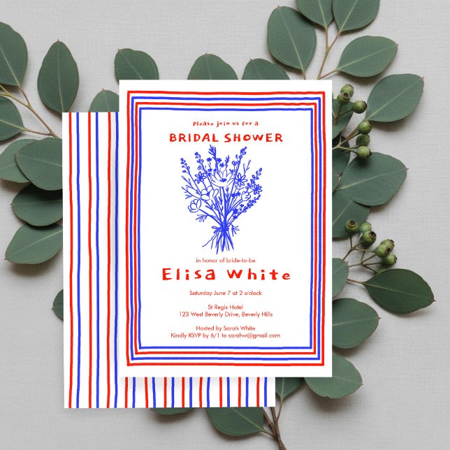 Convites Buquê de Flores Silvestres Chá de Noiva Rústico e  (Wildflower Bouquet Rustic Whimsical Bridal Shower Invitation
)