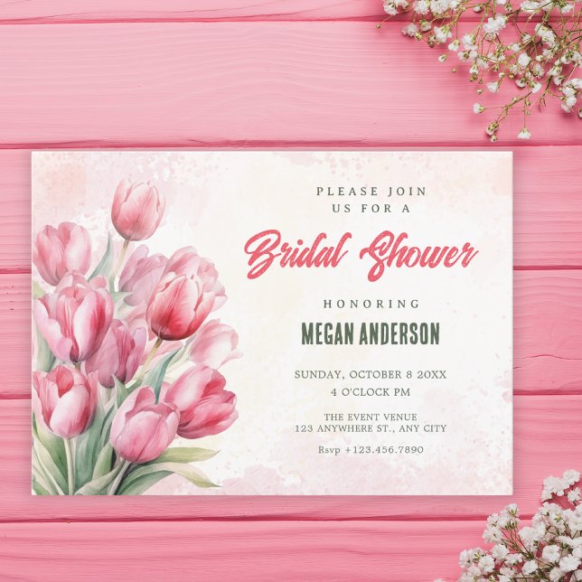 Convites Buquê de flores tulipas chá de noiva (Criador carregado)