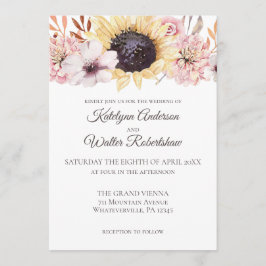 Convites Buquê De Girassol Tarde Verão Casamento Floral