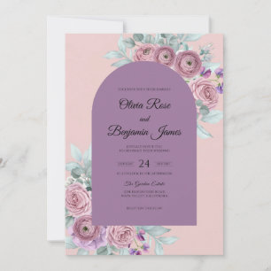 Convites Buquê de Orquídea Roxa Casamento