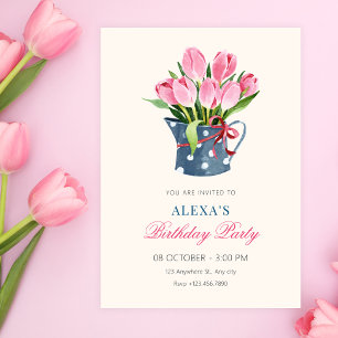 Convites Buquê de tulipas de aniversário