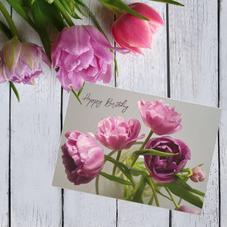 Convites Buquê de tulipas. Feliz aniversário