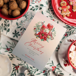 Convites Buquê de Velas e Poinsettia de Natal