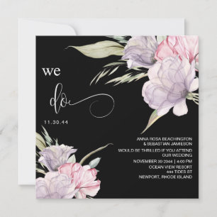 Convites *~* Buquê Floral AR15 RSVP BLUSH QR WEDDING
