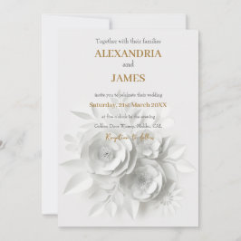 Convites Buquê floral branco de casamento