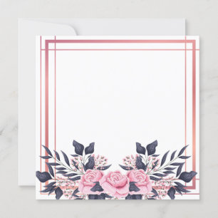 Convites Buquê Floral com Borda Rosa
