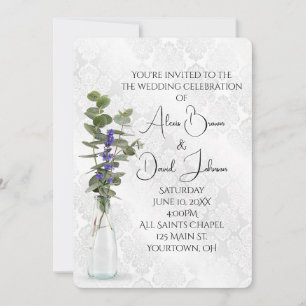Convites Buquê Floral de Casamento em Damasco