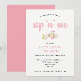 Convites Buquê Floral Desenhado à Mão Sip e Consulte Convit