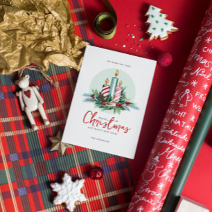 Convites Buquê Floral Mínimo das Velas de Natal