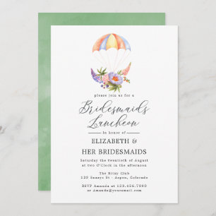 Convites Buquê Floral Paraquedas Bridesmaids Luncheon