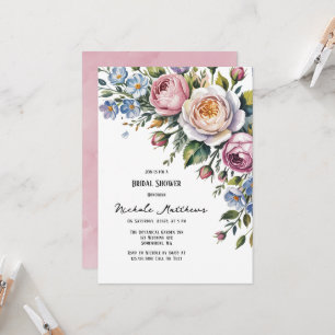 Convites Buquê Floral Romântico Brunch e Bubble