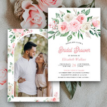 Buquê Floral Rosa Cor de Blush Foto Chá de Noiva