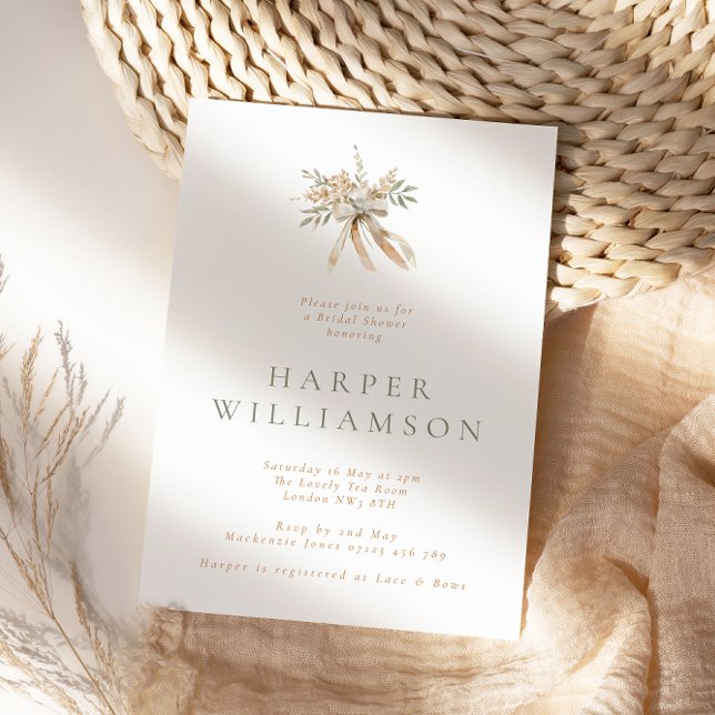 Convites Buquê Floral Rustic Beige e Chá de panela Arco (Criador carregado)