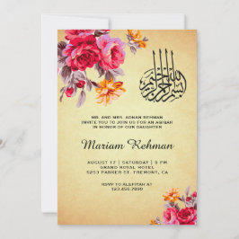 Convites Buquê Floral Vintage Menina Aqiqah