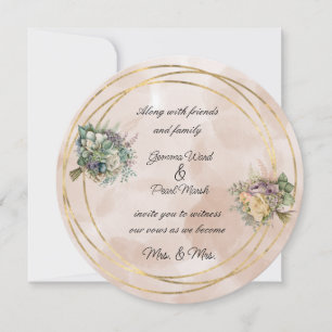 Convites Buquê Nupcial Floral Lésbico Casamento