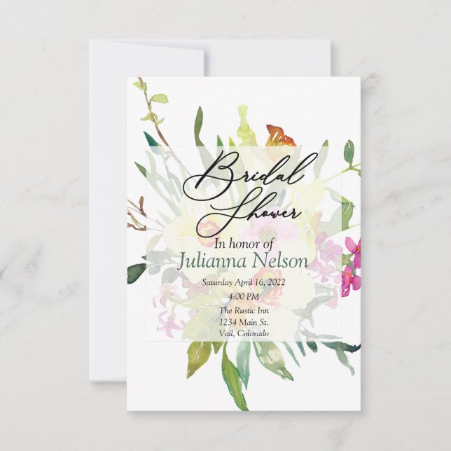 Convites buquê primavera daffodil (Frente)