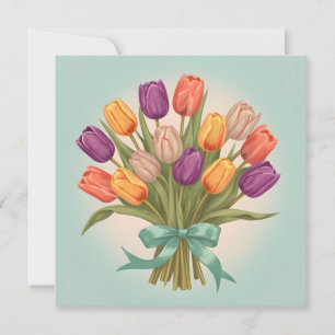 Convites buquê primavera tulipas